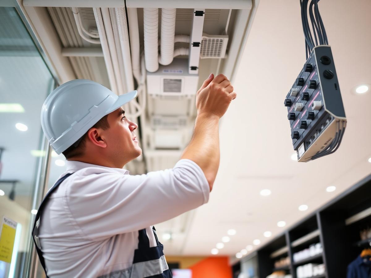 Instalação elétrica em ambiente comercial